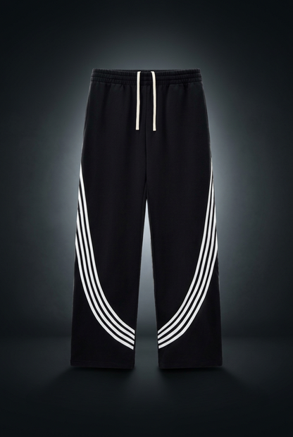 Unisex Curved Stripe Straight Sweatpants