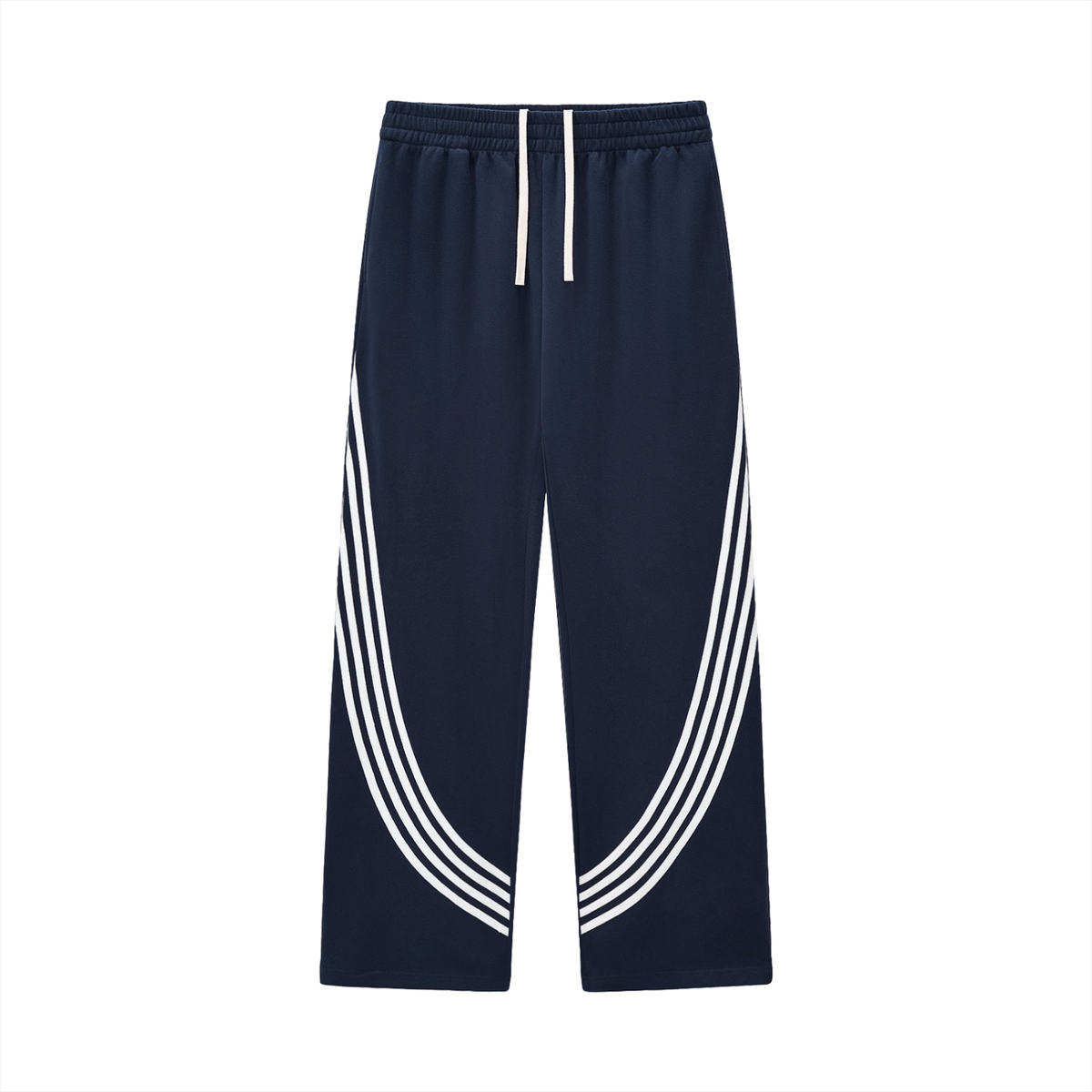 Unisex Curved Stripe Straight Sweatpants in royal blue