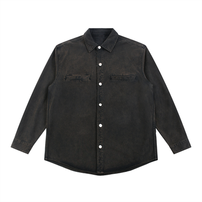 Unisex Denim Vintage Washed Jacket in black