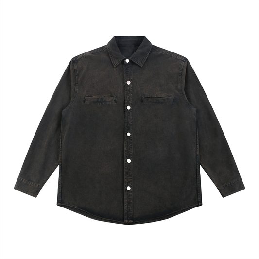 Unisex Denim Vintage Washed Jacket in black