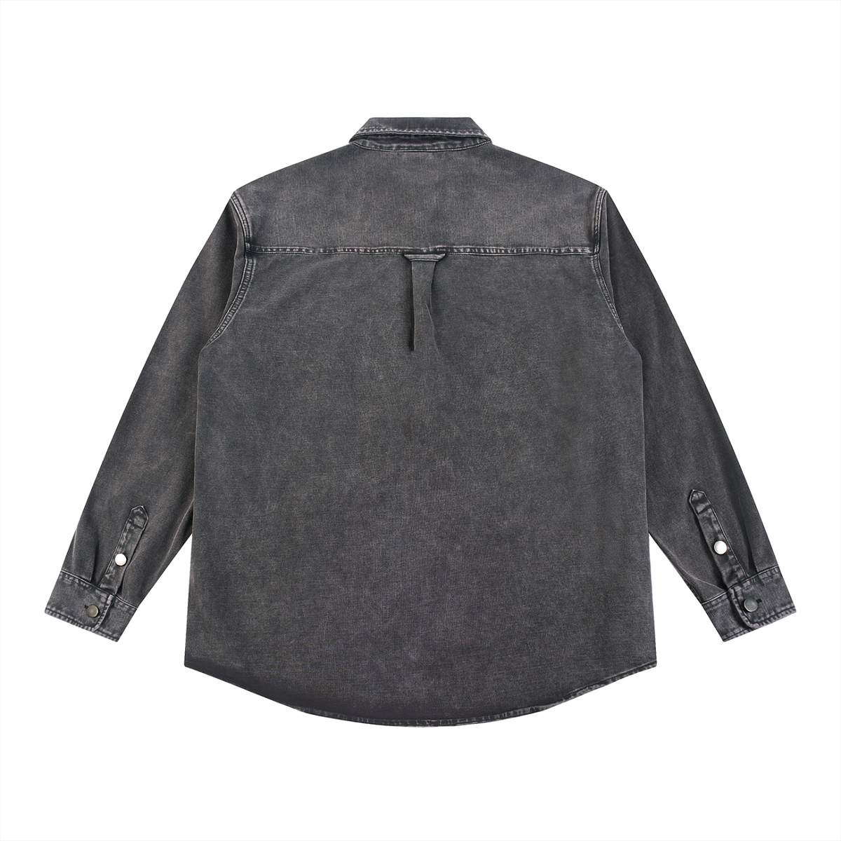 Unisex Denim Vintage Washed Jacket in dark gray, alternate angle