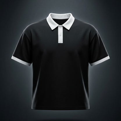 Unisex Drop Shoulder Color Block Polo Shirt