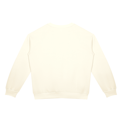Unisex Drop Shoulder Crewneck Sweatshirt in apricot, alternate angle