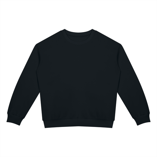 Unisex Drop Shoulder Crewneck Sweatshirt in black