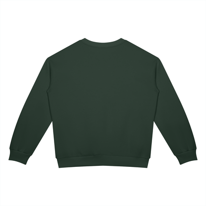 Unisex Drop Shoulder Crewneck Sweatshirt in blackish green, alternate angle