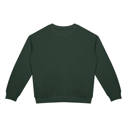 Unisex Drop Shoulder Crewneck Sweatshirt in blackish green