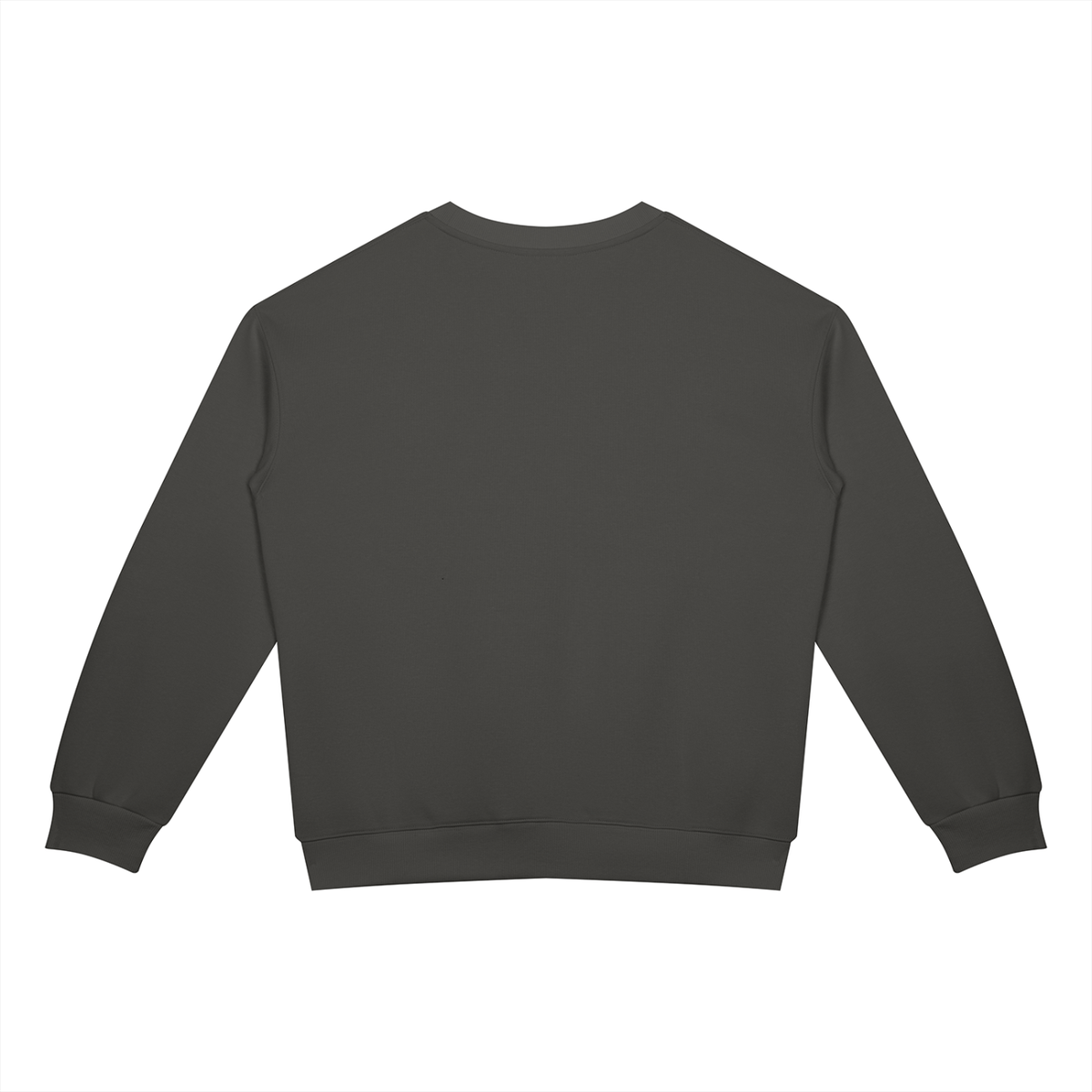 Unisex Drop Shoulder Crewneck Sweatshirt in charcoal gray, alternate angle