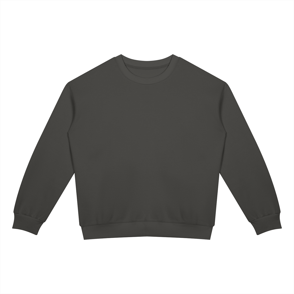Unisex Drop Shoulder Crewneck Sweatshirt in charcoal gray