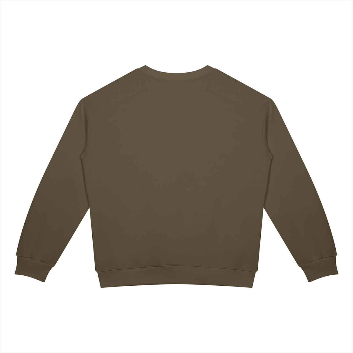 Unisex Drop Shoulder Crewneck Sweatshirt in coffee, alternate angle