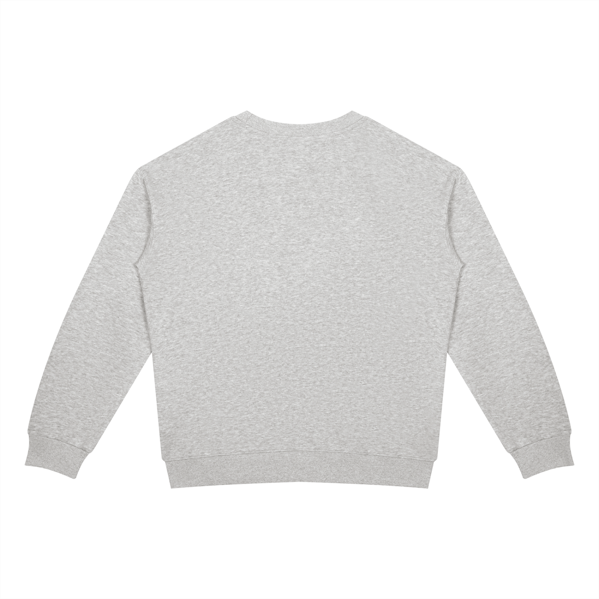 Unisex Drop Shoulder Crewneck Sweatshirt in flower gray, alternate angle