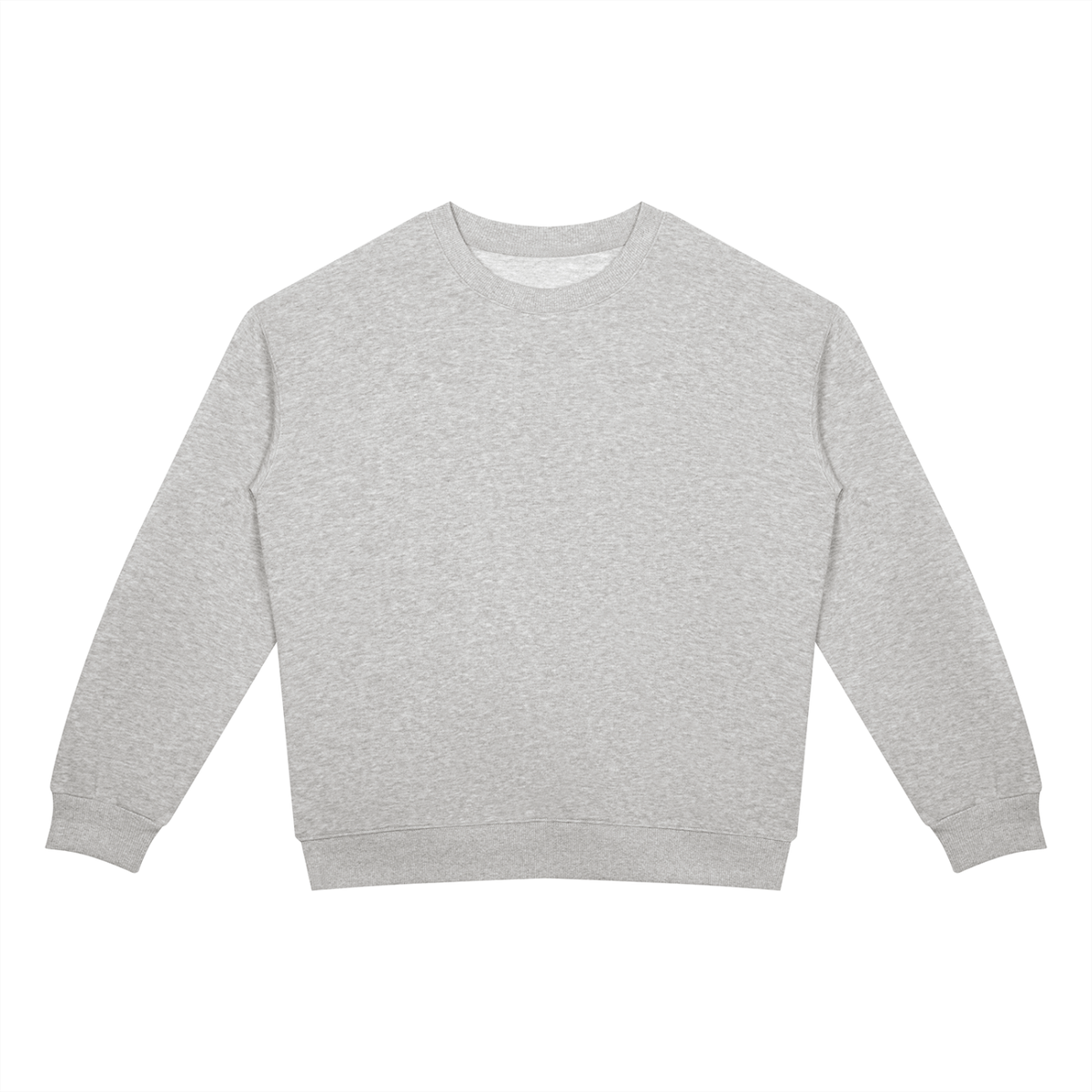 Unisex Drop Shoulder Crewneck Sweatshirt in flower gray