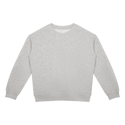 Unisex Drop Shoulder Crewneck Sweatshirt in flower gray