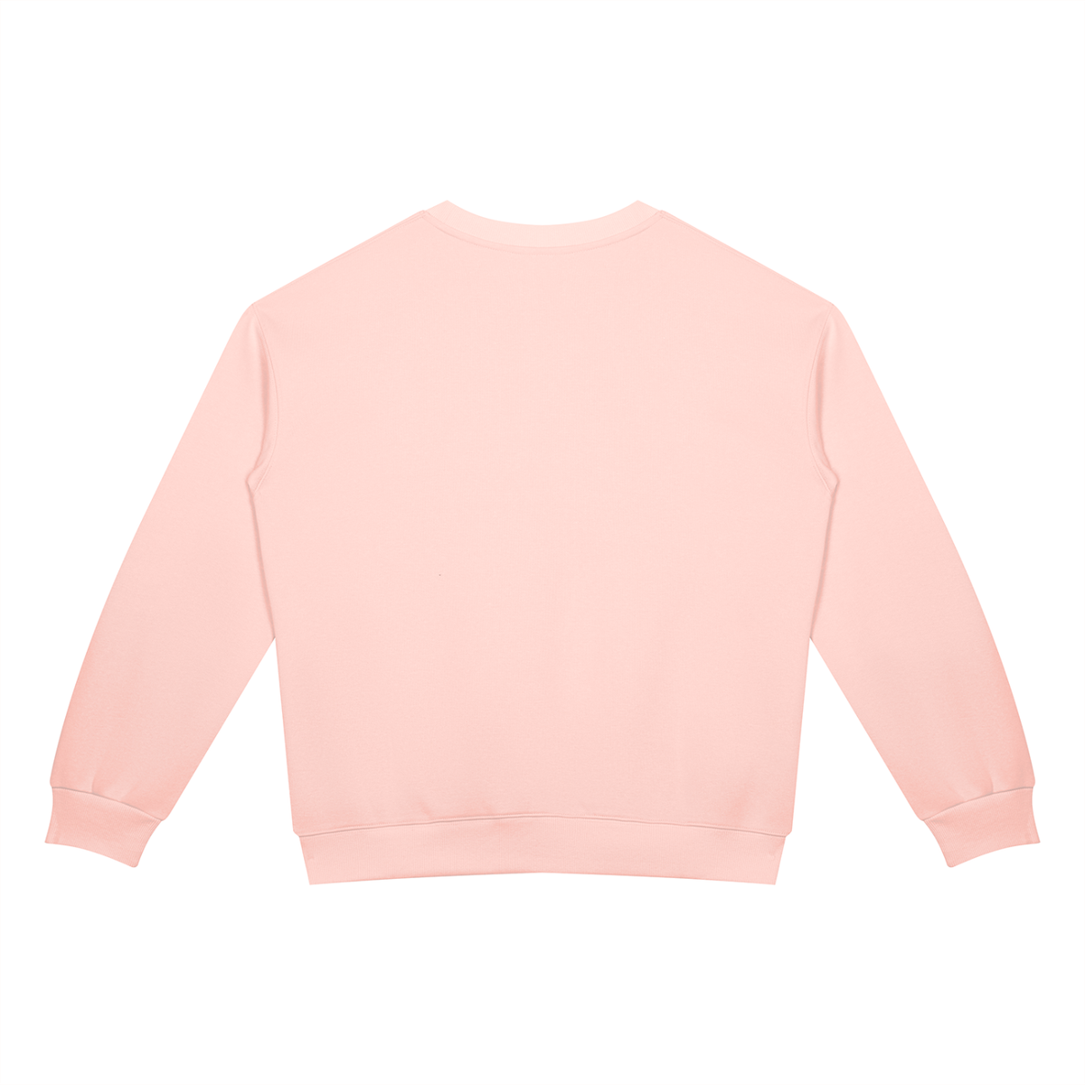 Unisex Drop Shoulder Crewneck Sweatshirt in light pink, alternate angle