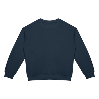 Unisex Drop Shoulder Crewneck Sweatshirt in navy blue