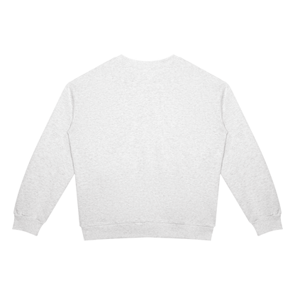 Unisex Drop Shoulder Crewneck Sweatshirt in oat gray, alternate angle