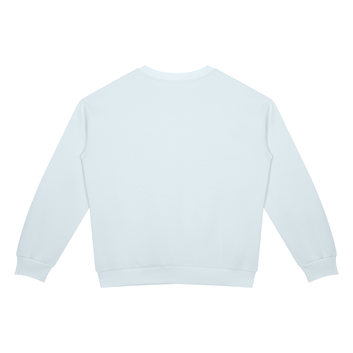 Unisex Drop Shoulder Crewneck Sweatshirt in sky blue, alternate angle