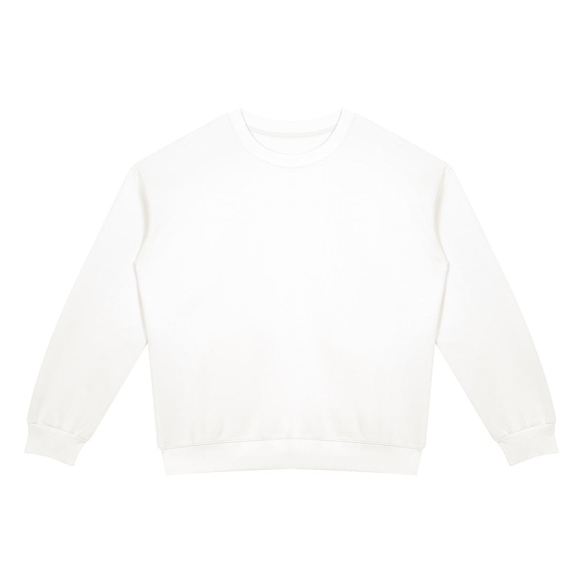 Unisex Drop Shoulder Crewneck Sweatshirt in white