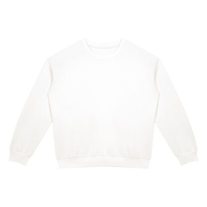 Unisex Drop Shoulder Crewneck Sweatshirt in white
