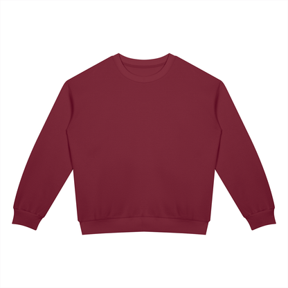Unisex Drop Shoulder Crewneck Sweatshirt in wine red