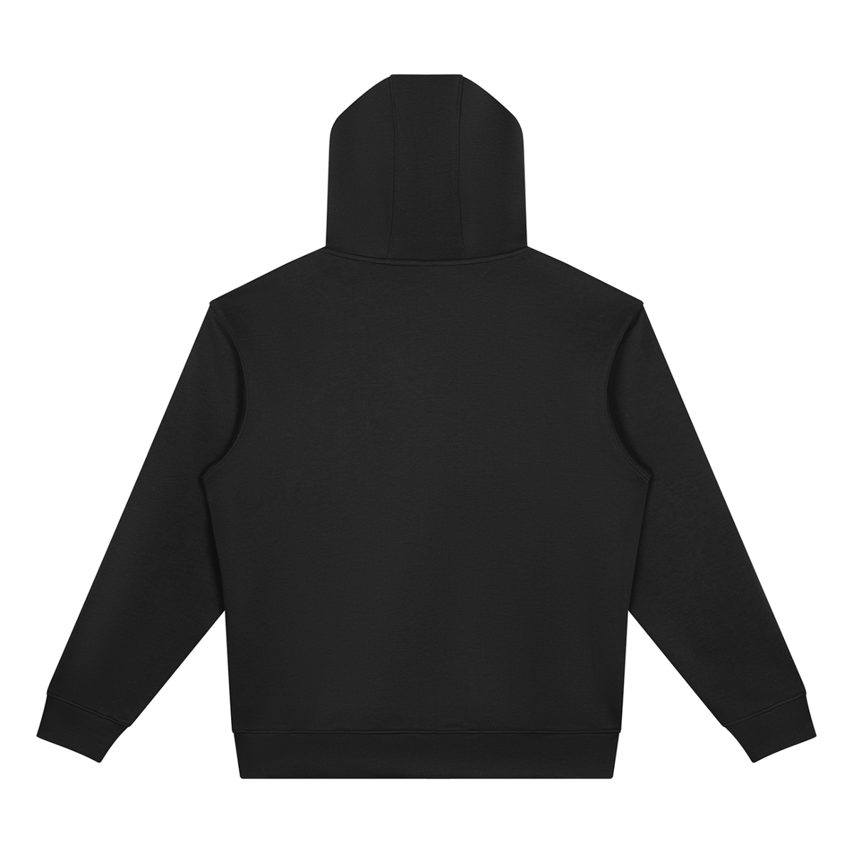 Unisex Drop Shoulder Full Zip Hoodie in black, alternate angle