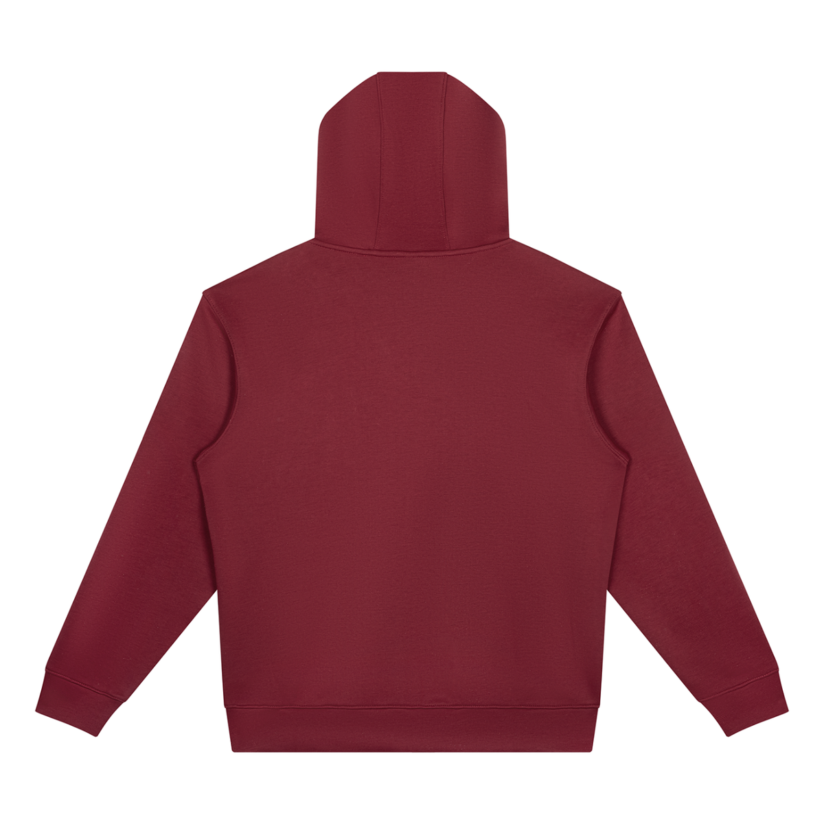 Unisex Drop Shoulder Full Zip Hoodie in red, alternate angle