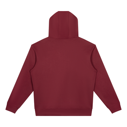 Unisex Drop Shoulder Full Zip Hoodie in red, alternate angle
