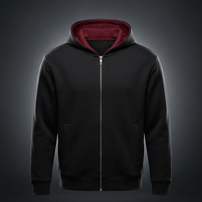 Unisex Drop Shoulder Full Zip Hoodie, view 1