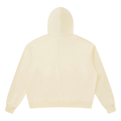Unisex Drop Shoulder Hoodie in apricot, alternate angle