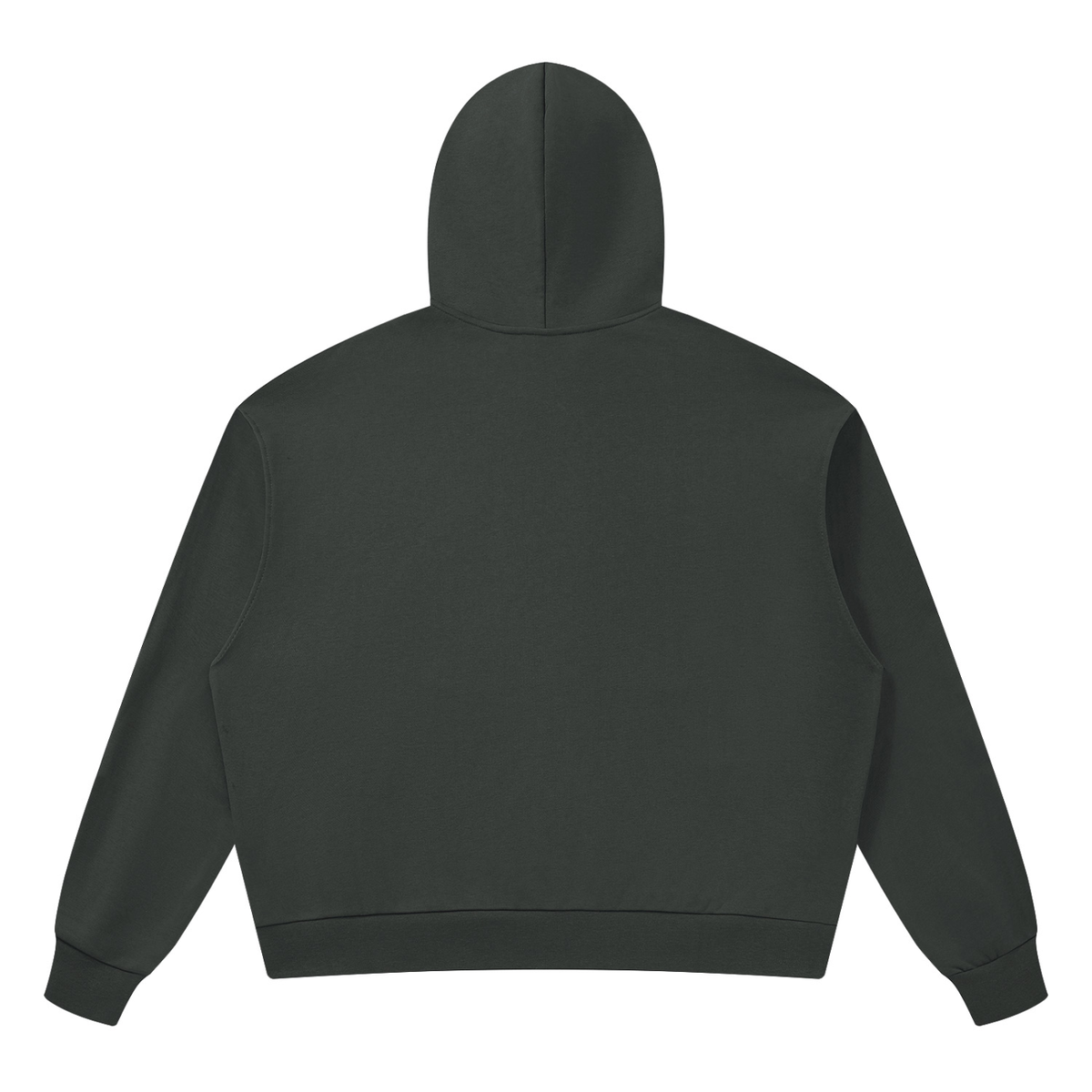 Unisex Drop Shoulder Hoodie in dark gray, alternate angle