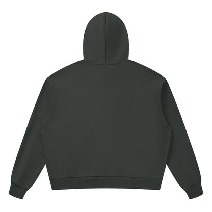 Unisex Drop Shoulder Hoodie in dark gray, alternate angle