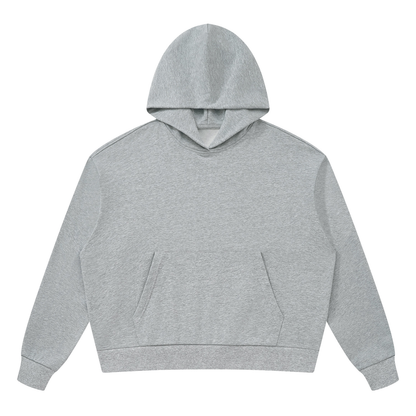 Unisex Drop Shoulder Hoodie in flower gray