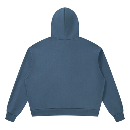 Unisex Drop Shoulder Hoodie in haze blue, alternate angle
