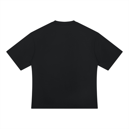 Unisex Drop Shoulder Oversized Cotton T-Shirt in black, alternate angle