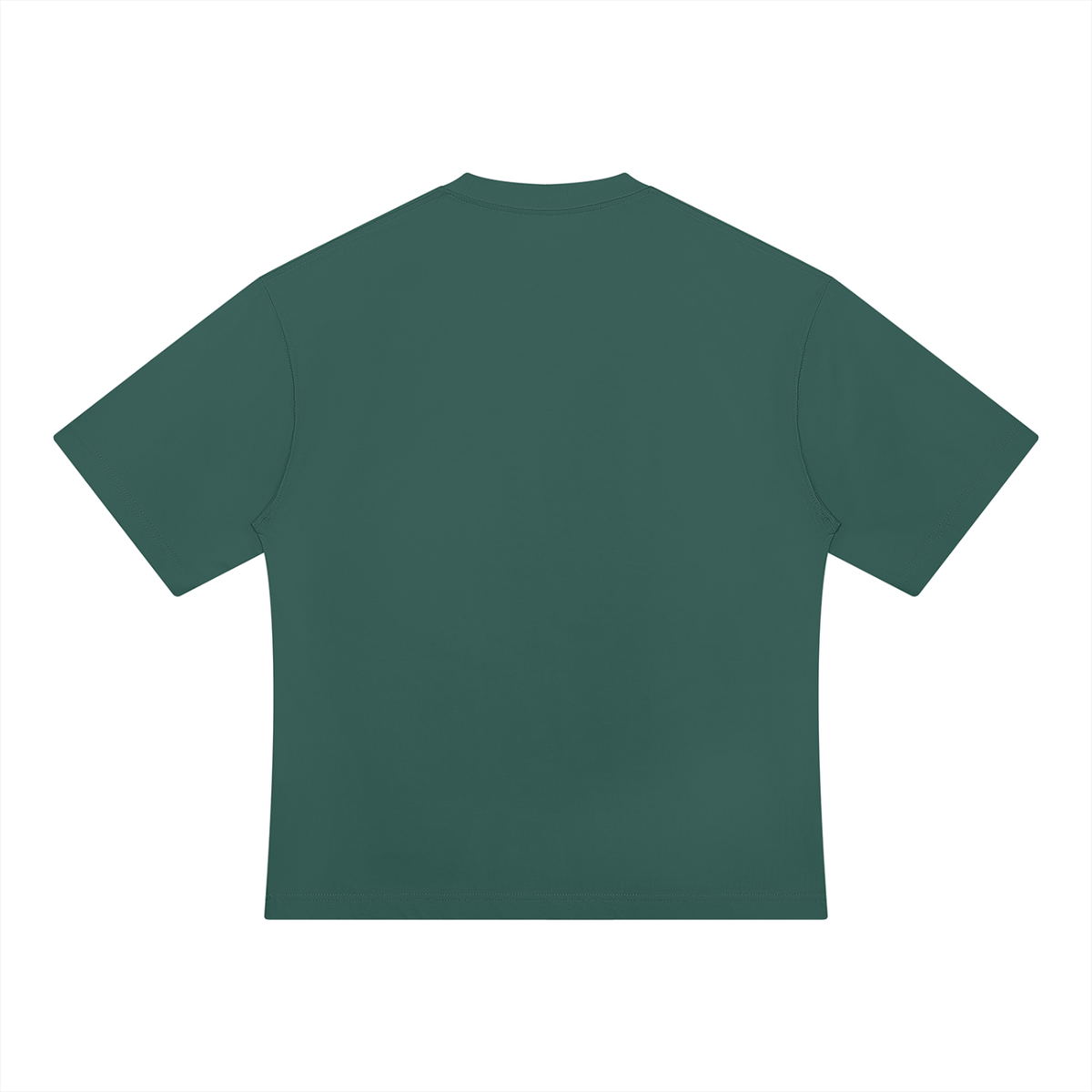 Unisex Drop Shoulder Oversized Cotton T-Shirt in blackish green, alternate angle