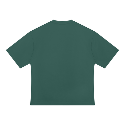 Unisex Drop Shoulder Oversized Cotton T-Shirt in blackish green, alternate angle
