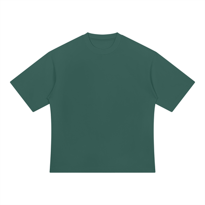 Unisex Drop Shoulder Oversized Cotton T-Shirt in blackish green