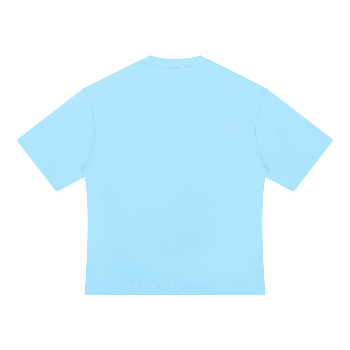 Unisex Drop Shoulder Oversized Cotton T-Shirt in blue, alternate angle