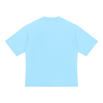 Unisex Drop Shoulder Oversized Cotton T-Shirt in blue