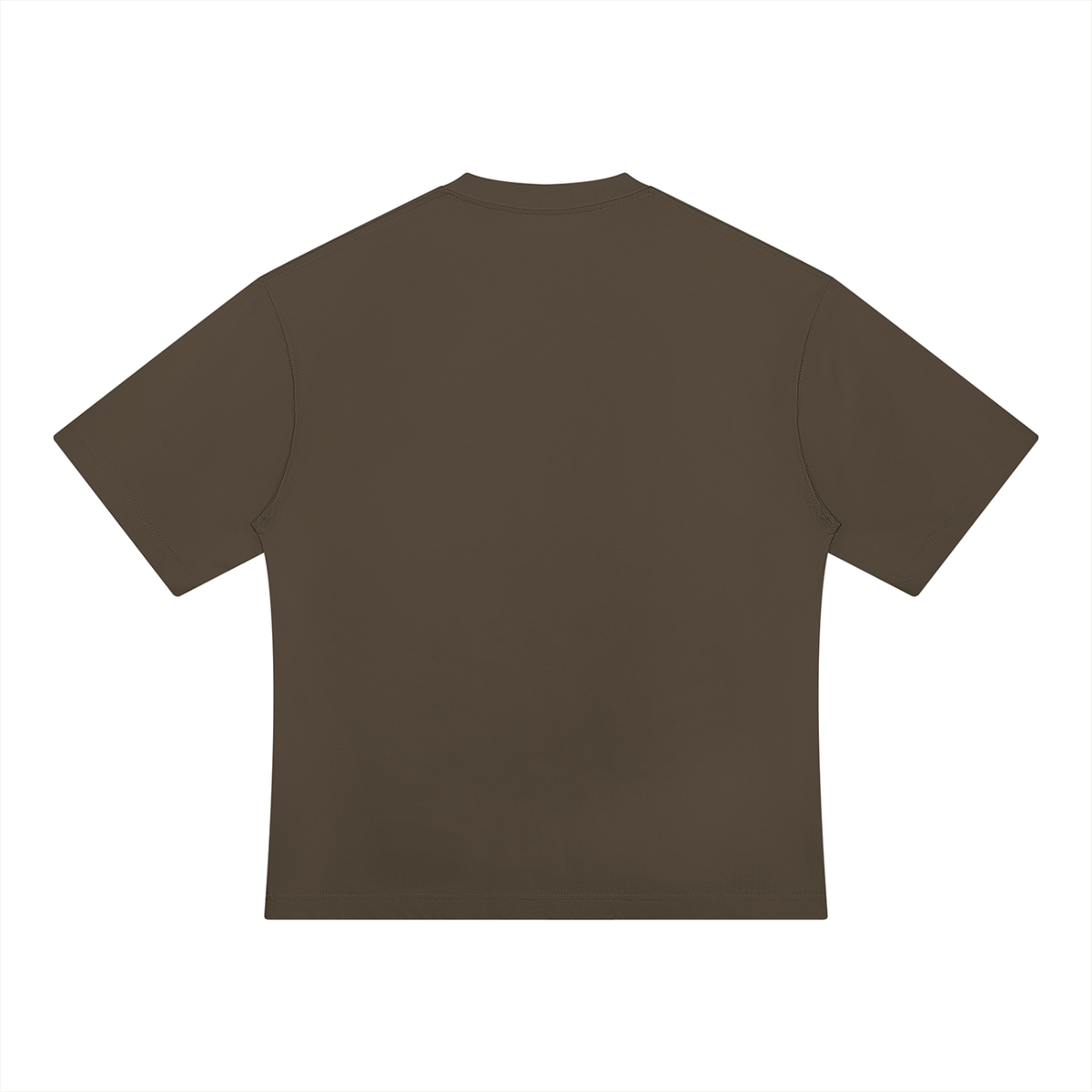Unisex Drop Shoulder Oversized Cotton T-Shirt in coffee, alternate angle