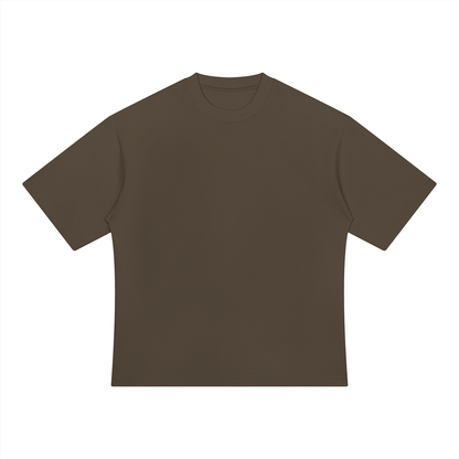 Unisex Drop Shoulder Oversized Cotton T-Shirt in coffee