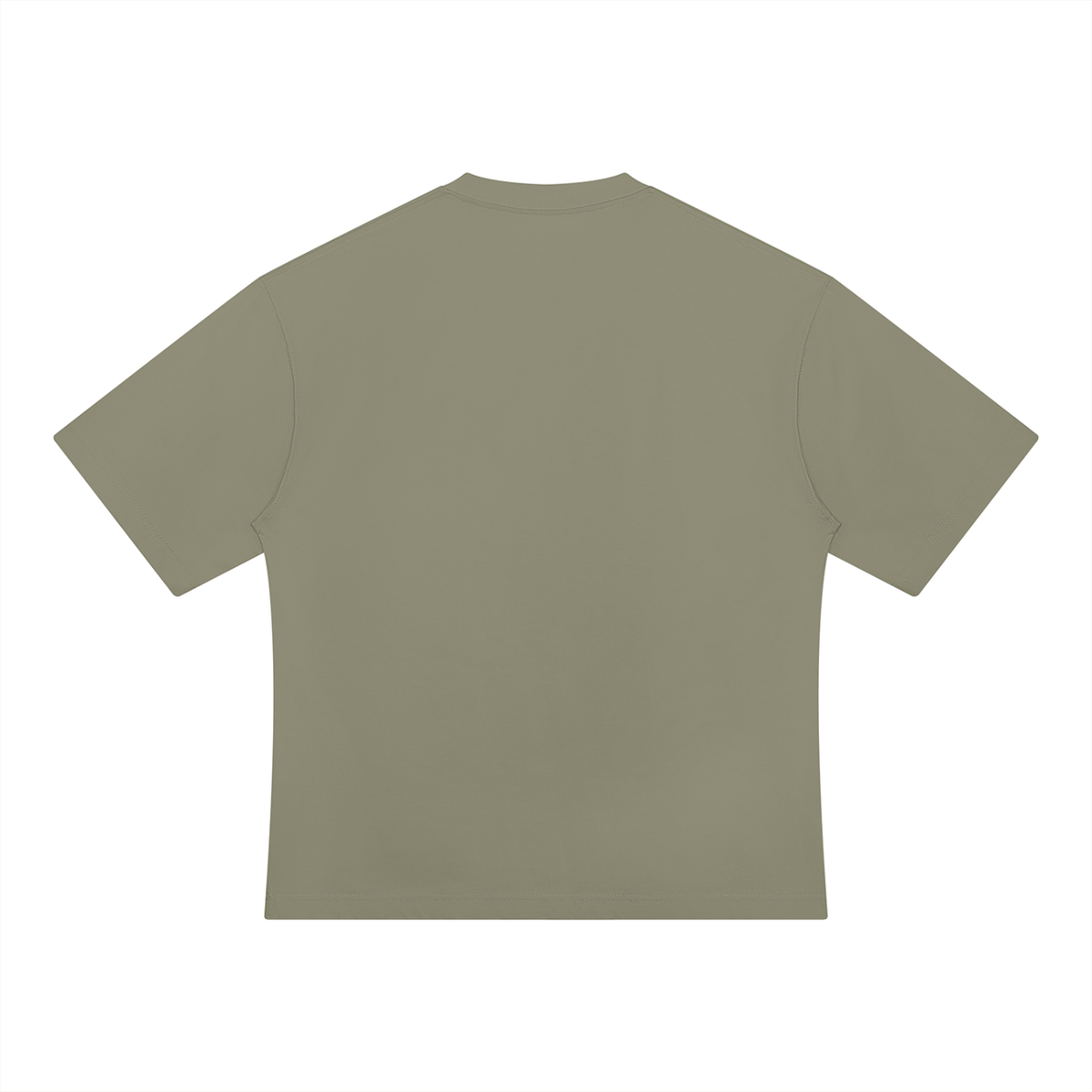Unisex Drop Shoulder Oversized Cotton T-Shirt in gray green, alternate angle
