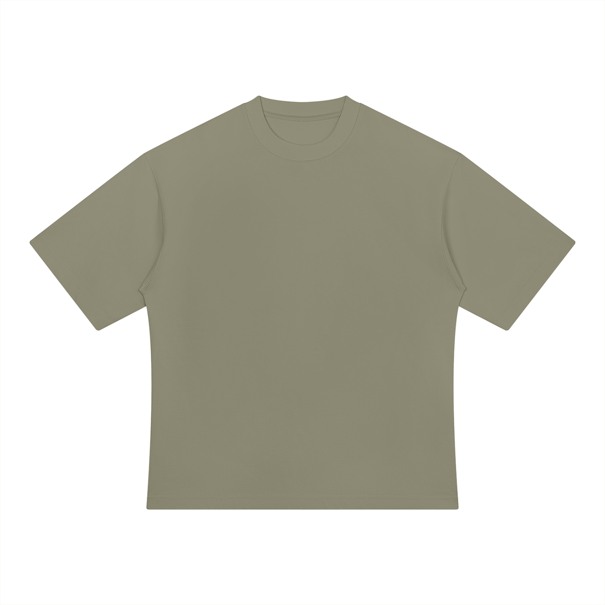 Unisex Drop Shoulder Oversized Cotton T-Shirt in gray green