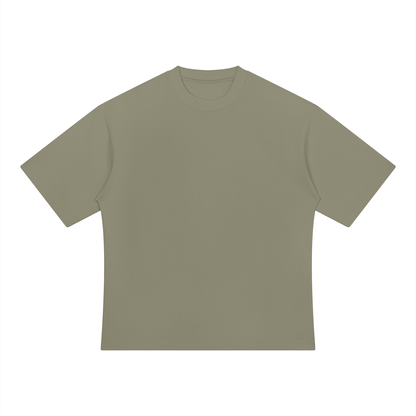 Unisex Drop Shoulder Oversized Cotton T-Shirt in gray green