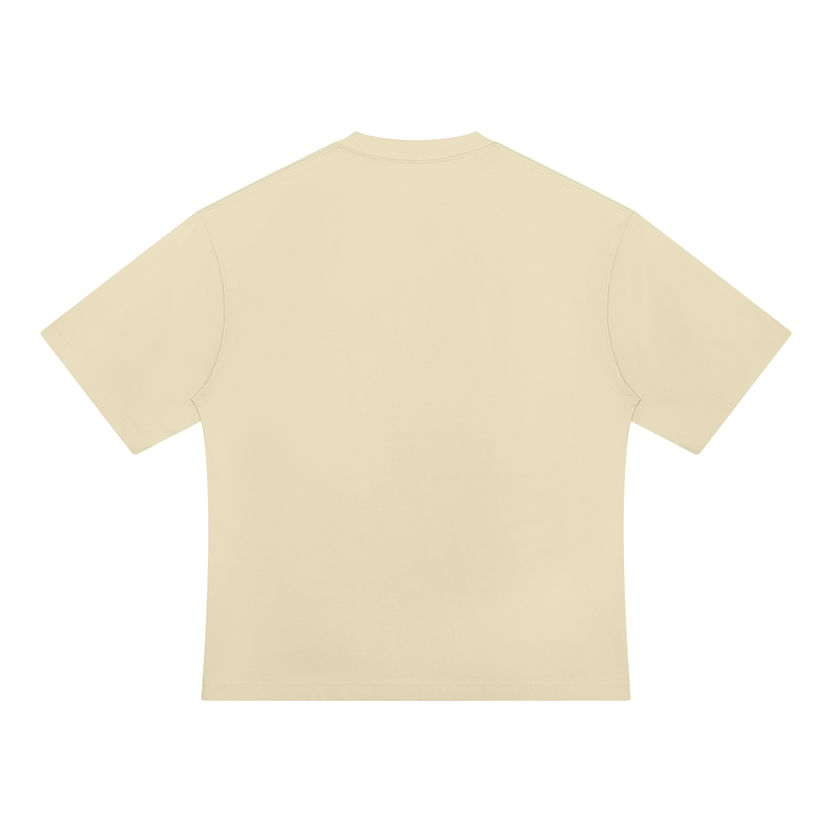 Unisex Drop Shoulder Oversized Cotton T-Shirt in khaki, alternate angle