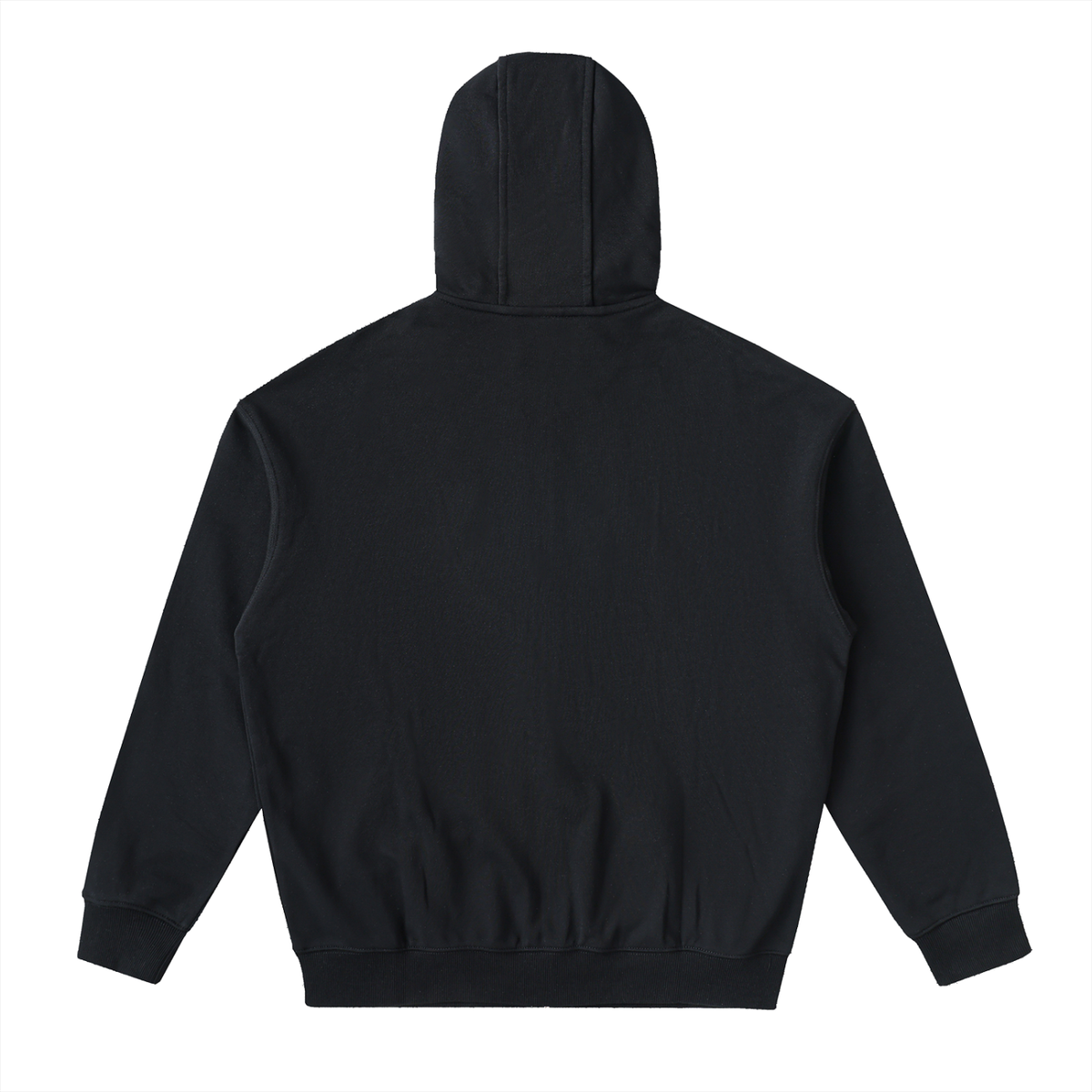 Unisex Drop-Shoulder Zip Up Hoodie in black, alternate angle