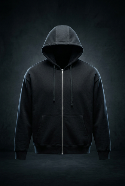 Unisex Drop-Shoulder Zip Up Hoodie