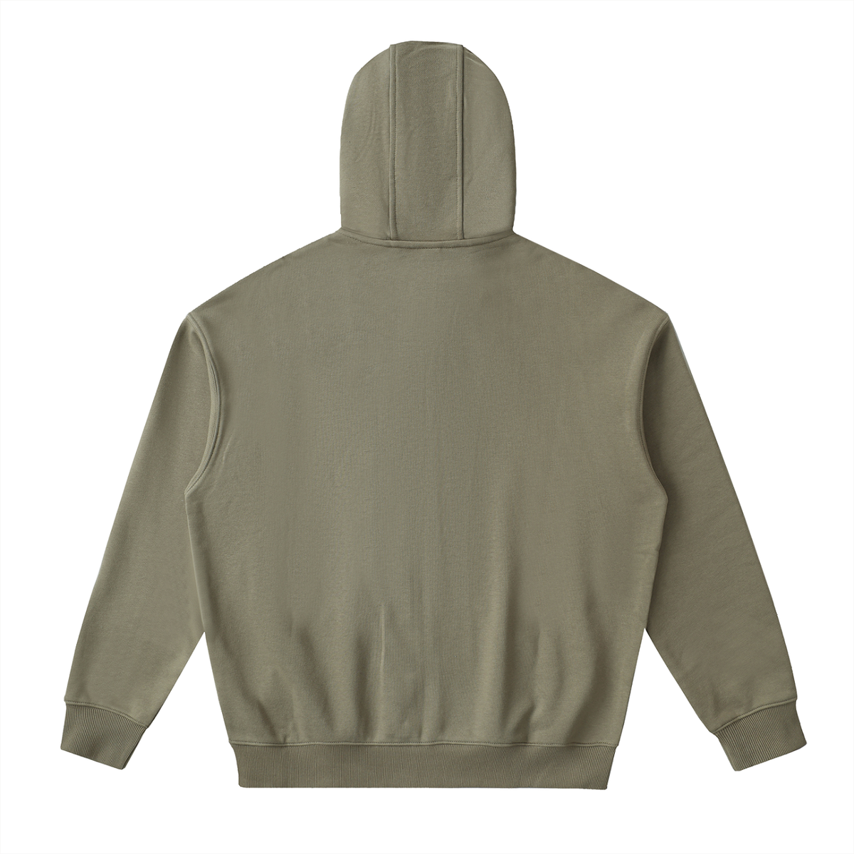 Unisex Drop-Shoulder Zip Up Hoodie in gray green, alternate angle
