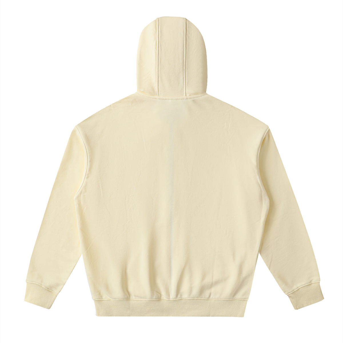 Unisex Drop-Shoulder Zip Up Hoodie in mild apricot, alternate angle