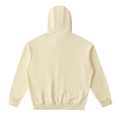 Unisex Drop-Shoulder Zip Up Hoodie in mild apricot, alternate angle