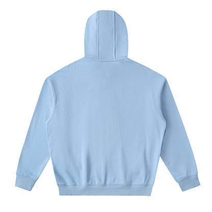 Unisex Drop-Shoulder Zip Up Hoodie in sky blue, alternate angle